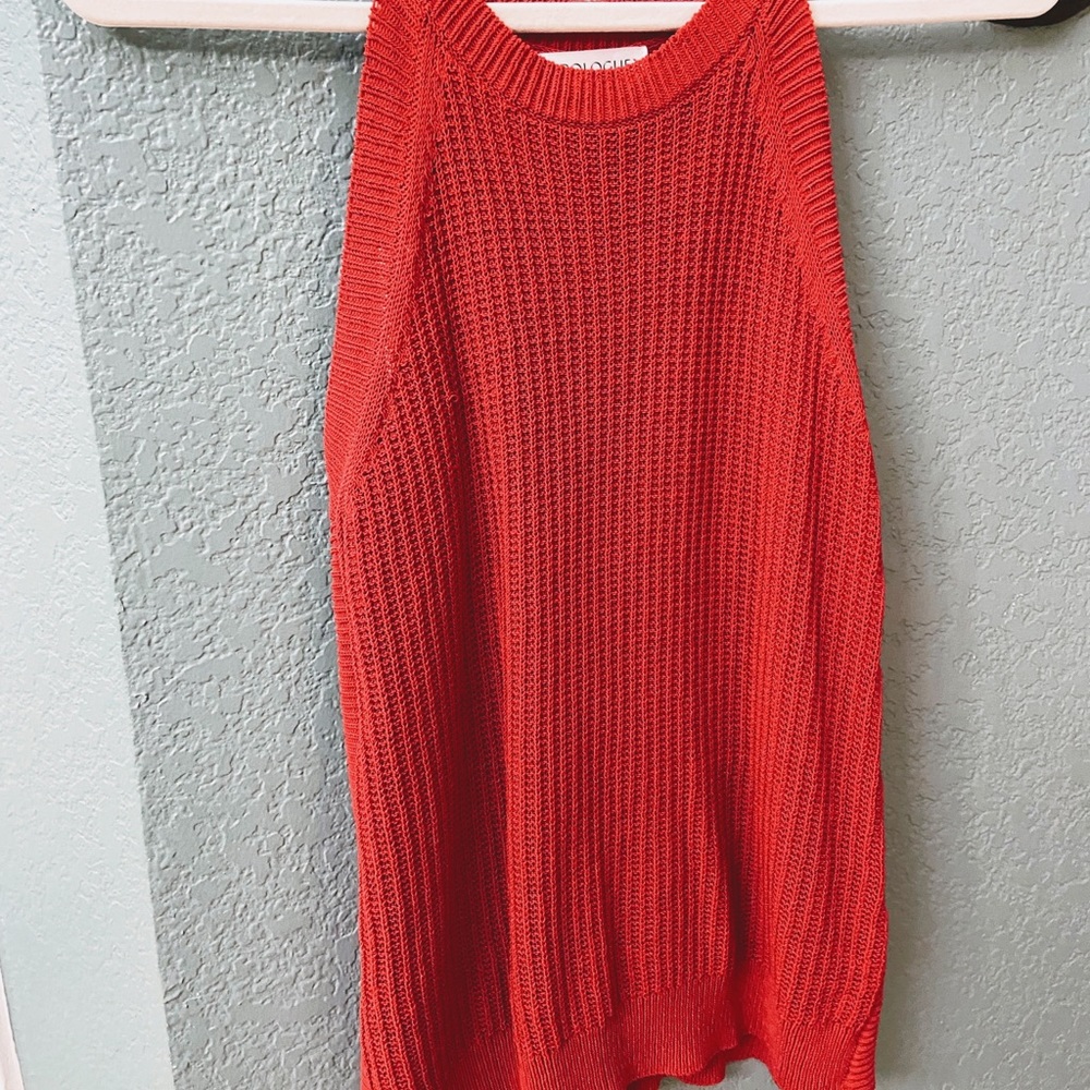 Red sweater tank